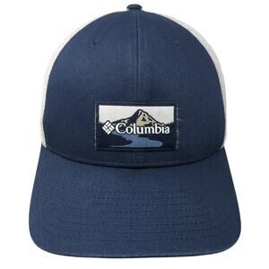 Columbia Snapback Mesh Back Trucker Hat Blue One Size Patch Outdoor
